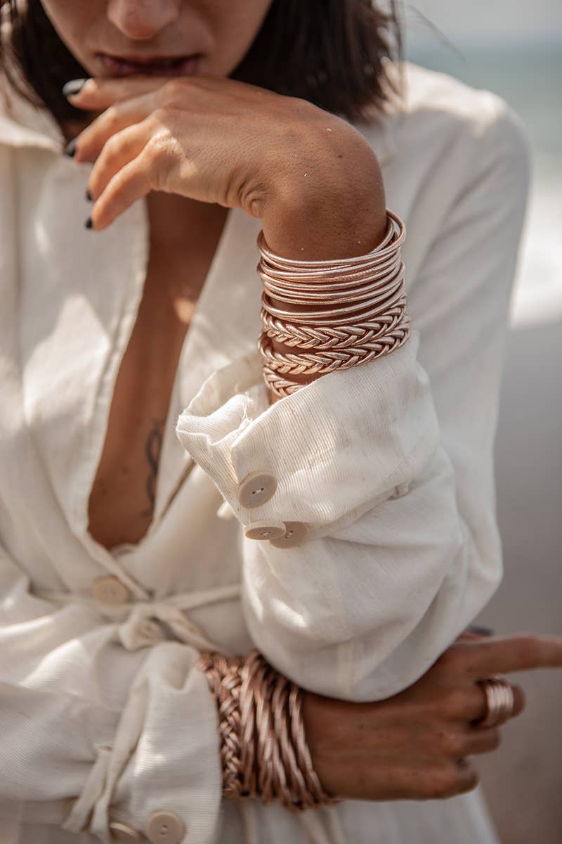 Layali geflochtener Armreif Rosé