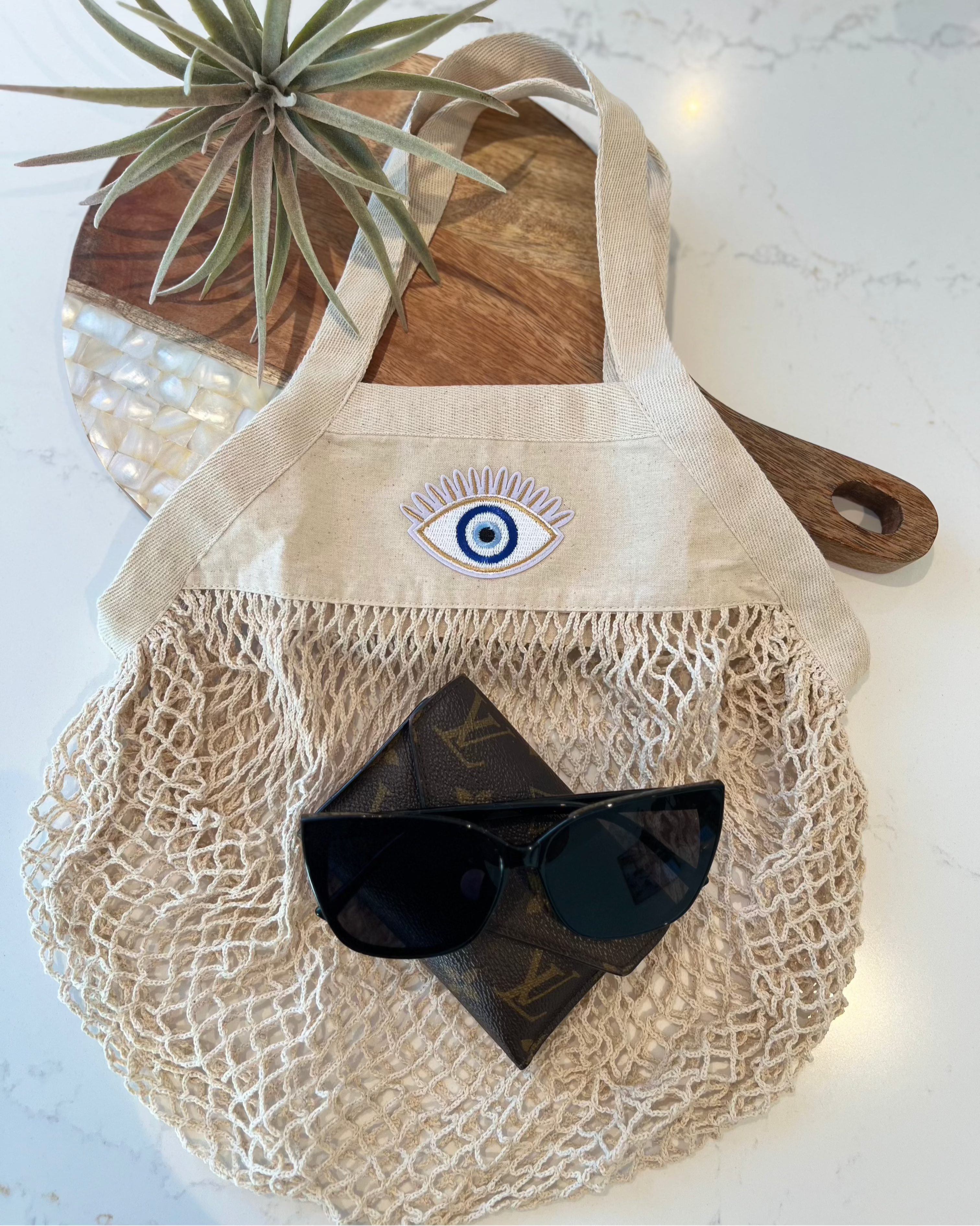 Bio-Baumwollbeutel mit Mesh-Einsatz