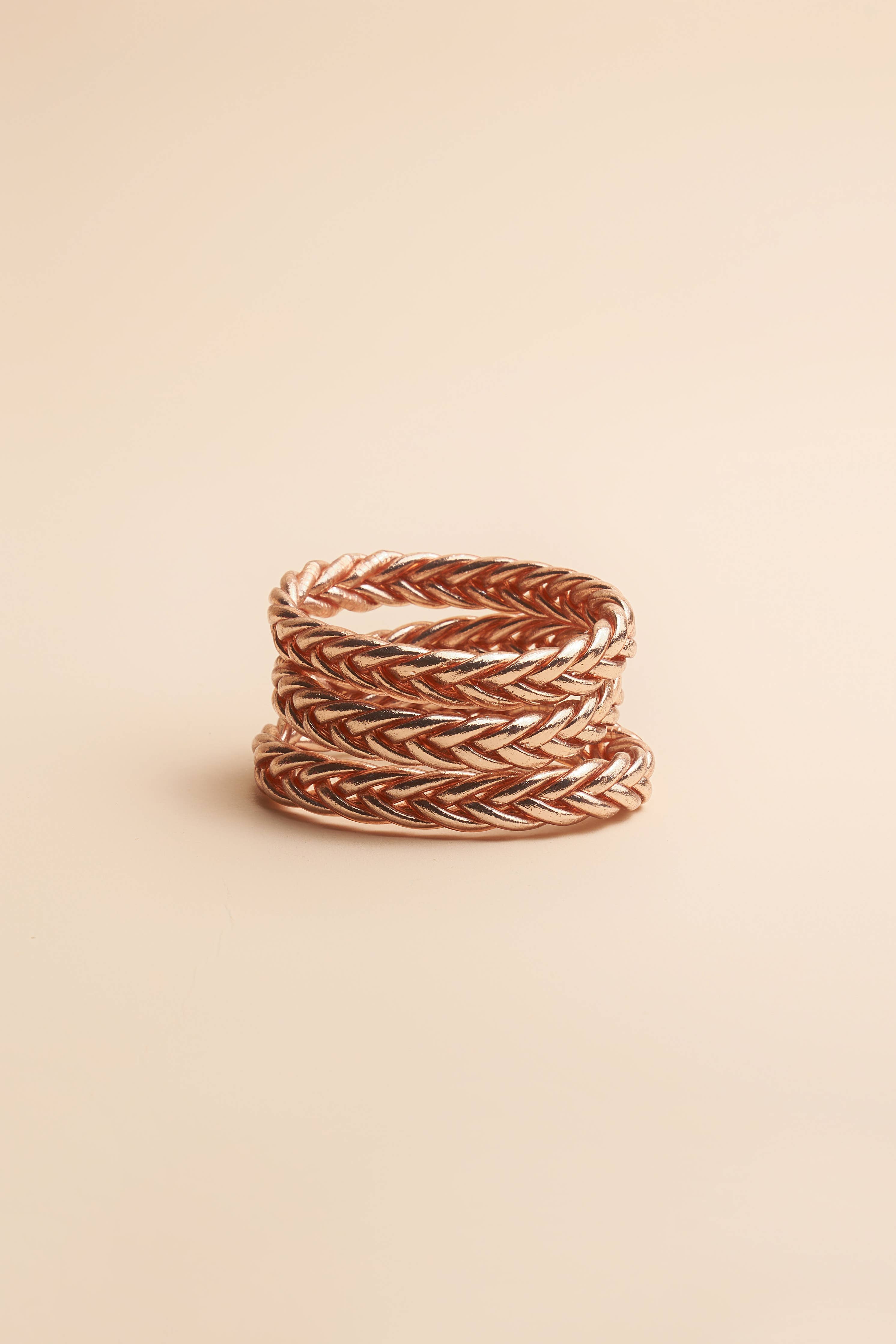 Layali geflochtener Armreif Rosé