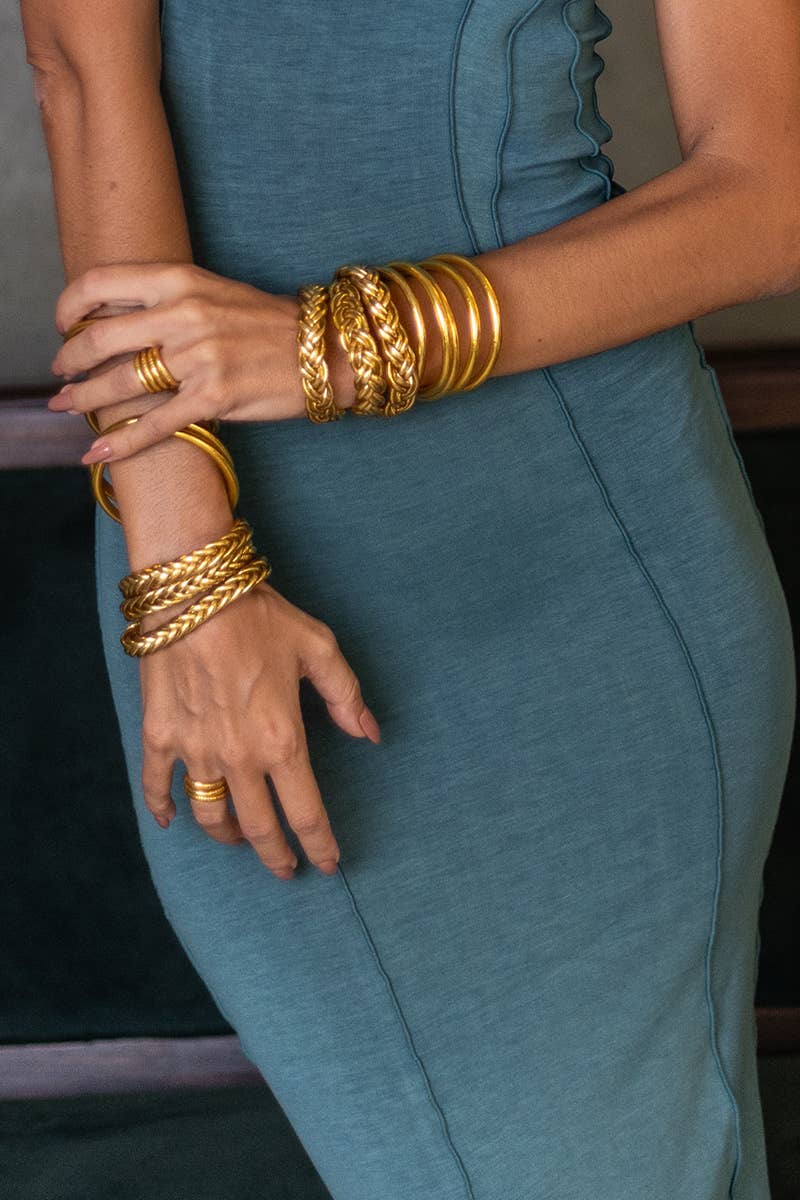 Layali doppelt-geflochtener Armreif Gold