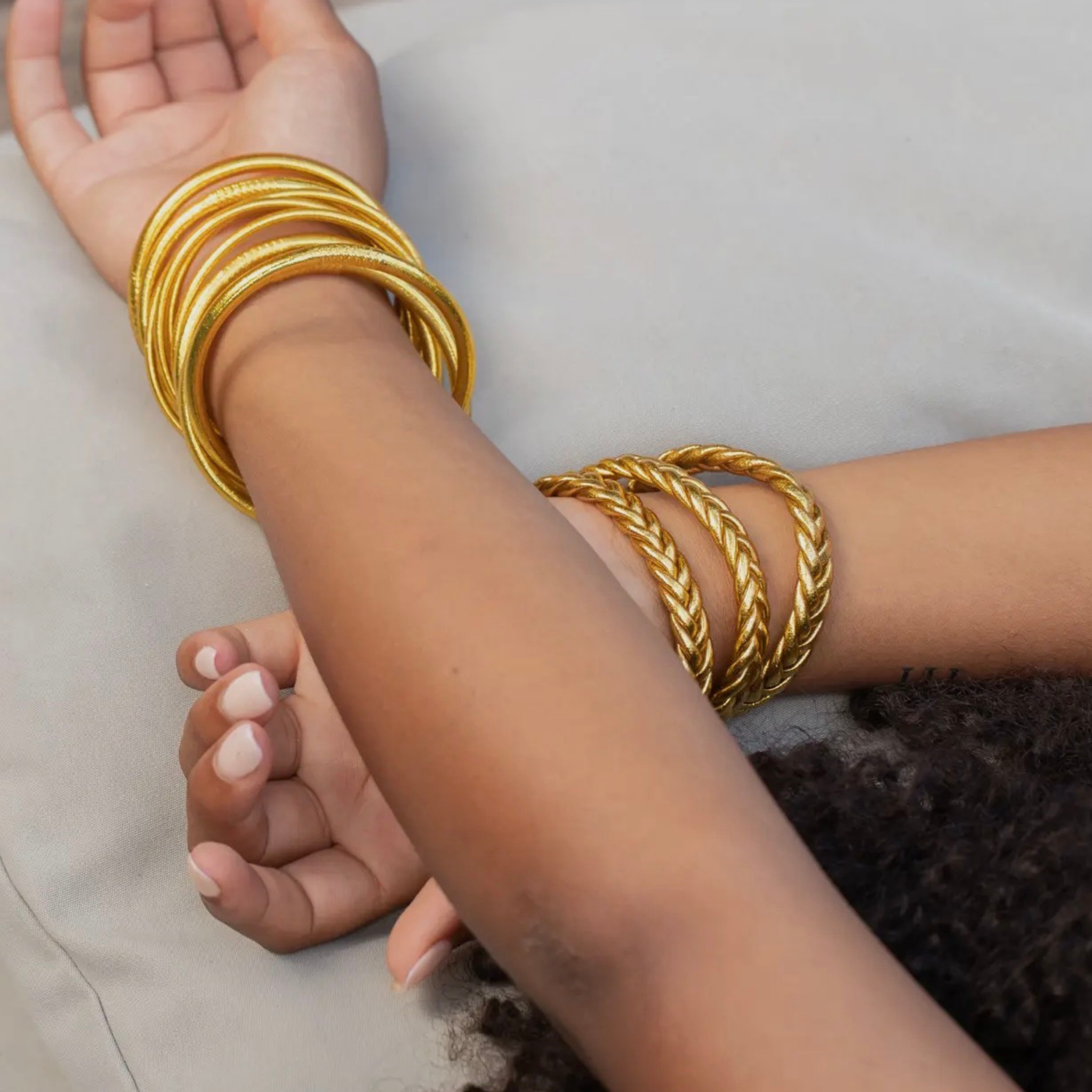 Layali geflochtener Armreif Rosé