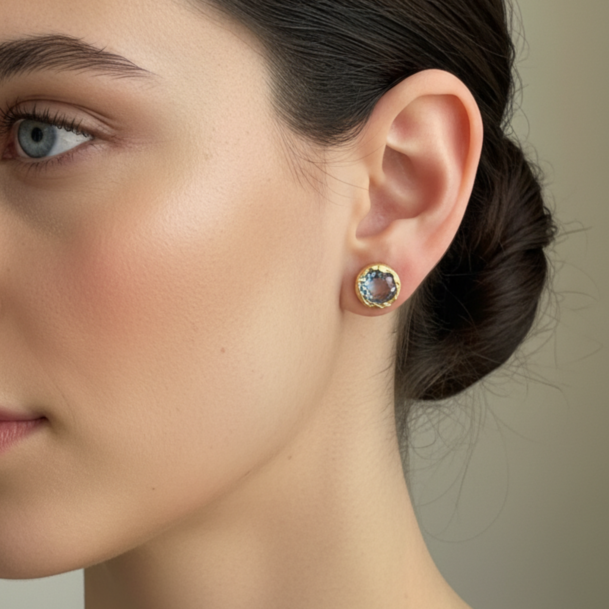 Leila Ohrstecker - Blauer Topas